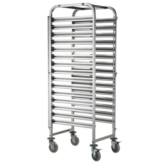 Carucior mobil pt debarasare tavi - pt 15 tavi 60x40 cm- structura inox - 690x515x(H)1695 mm, Hendi