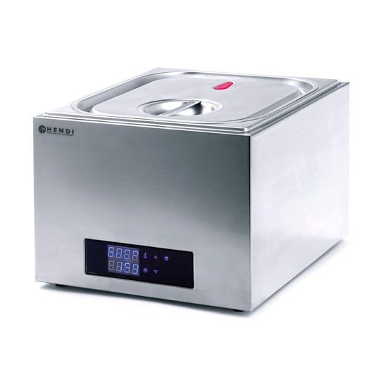 Aparat de gatit Sous-Vide GN 2/3 Hendi, 400 W, Termostat 35?-90?C, Capac sigilat ermetic, Argintiu