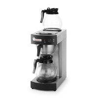 Cafetiera profesionala, Hendi, cana 1.8 lt, 2100W, 2 plite mentinere la cald, carcasa si suport filtru din inox