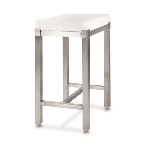 Bloc din polietilena pentru tocat, fabricat din polietilena PE500, rama intarita din otel 400x500x(H)50+750 mm