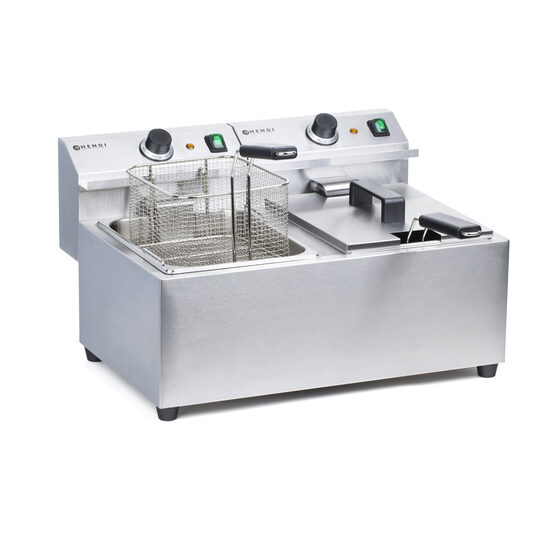 Friteuza electrica profesionala dubla 2x8 litri, inox, 2x3500W, Hendi Mastercook