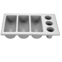 Tava Hendi pentru tacamuri, polietilena gri, 6 sectiuni, 530x325x(H)105 mm