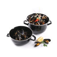 Oala emailata cu capac pentru scoici 3 Lit ,21 cm diametru x13/20 cm inaltime Hendi