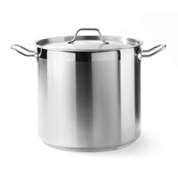 Oala inalta cu capac 50 Lit, 40 cm diametru x 40 cm inaltime, solida, din inox de calitate, gama Hendi Profi Line, potrivita si pentru uz profesional