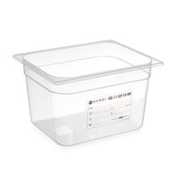Tava Gastronorm GN1/2, 325x265x(H150 mm, 9.5 lt, polipropilena, cu marcaj HACCP, Hendi