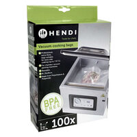 Set 100 pungi vacuum pentru gatit netede 250x350 mm, ideale pentru gatit in sistem Sous-vide, Hendi, 2 straturi, 75 microni grosime