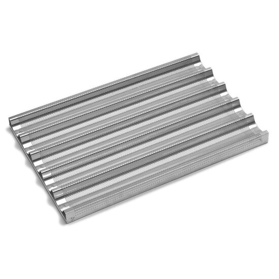 Tava cuptor pentru baghete, Hendi, perforata, aluminiu, 600x400 mm