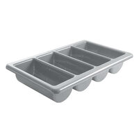 Tava suport tacamuri, 4 compartimente, Hendi, polipropilena gri, GN 1/1, 53x32.5x(H)10 cm