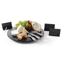 Set servire branzeturi 13 piese Hendi, model Susan, ardezie, 35 cm