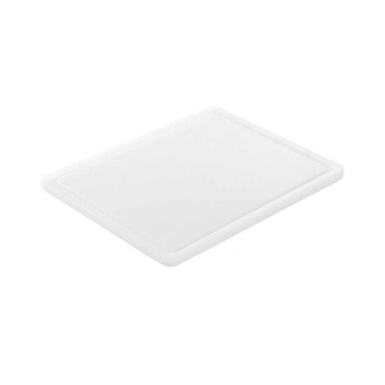 Tocator alb, 26.5x32.5x(H)1.2 cm - GN1/2, cu sant de scurgere, polietilena HDPE 500, respecta normele de igiena HACCP, Hendi