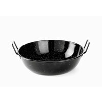 Tigaie adanca paella cu 2 manere, otel emailat, 24,5 cm diametru x 7 cm inaltime , Hendi, potrivita si pentru servire