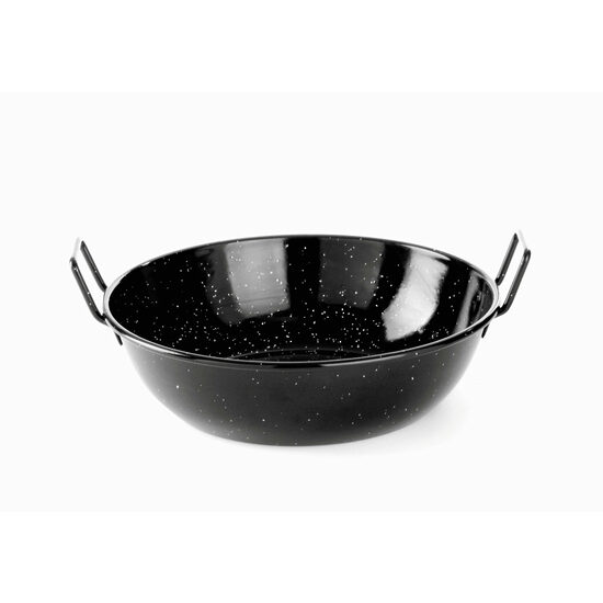 Tigaie adanca paella cu 2 manere, otel emailat, 24,5 cm diametru x 7 cm inaltime , Hendi, potrivita si pentru servire