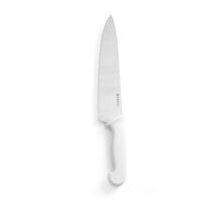 Cutitul bucatarului, lama inox solid 24 cm, lungime totala cutit 38.5 cm, maner alb, Hendi, respecta normele de igiena HACCP