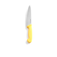 Cutitul bucatarului, galben, 180/320 mm, lama inox grosime 2.5 mm, in conformitate cu normele de igiena HACCP, Hendi, potrivit si pentru uz profesional