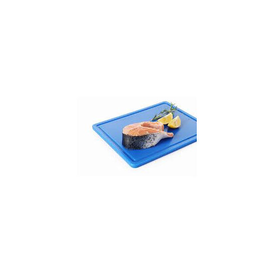 Tocator albastru, 26.5x32.5x(H)1.2 cm - GN1/2, cu sant de scurgere, polietilena HDPE 500, respecta normele de igiena HACCP, Hendi