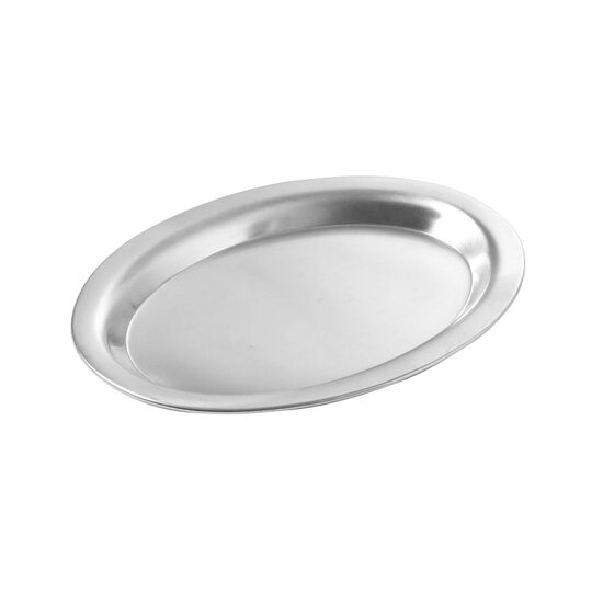 Tava ovala pentru cafea, aperitive, prajituri, 200x140 mm, inox, Hendi
