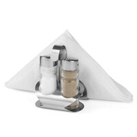 Set condimente / oliviera, Hendi, 3 piese: sare, piper, suport servetele, 85x75x(H)115 mm.