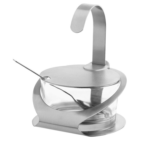 Bol servire zahar / parmezan, Hendi, suport inox, include lingurita, 130x(H)90 mm.