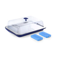 Tava dreptunghiulara cu 2 elementi racire, Hendi, cu capac, 43x29x(H)15 mm