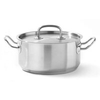 Cratita cu capac, 12 Lit, 32 cm diametru x 15 cm inaltime , inox cu finisaj satinat, fund triplu capsulat, potrivita si pentru inductie, Hendi Kitchen Line, potrivita si pentru uz profesional