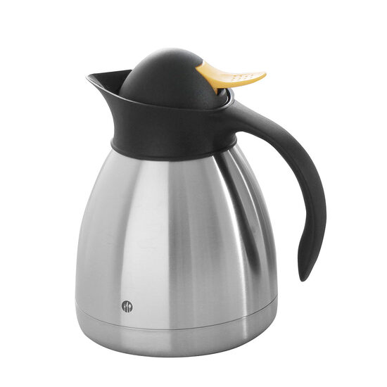 Cana termos Hendi, cu sistem apasare capac galben Hendi, otel inoxidabil/polipropilena, 1 l, 14,5x(H)20,5 cm