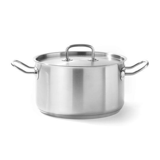 Oala profesionala cu capac, 15 Lit, 32 cm diametru x 19 cm inaltime, inox, gama Hendi Kitchen Line