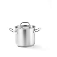Oala cu capac, 9 Lit, 24 cm diametru x 20 cm inaltime, inox, Hendi Kitchen Line, potrivita si pentru uz profesional