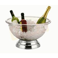 Frapiera Hendi din policarbonat cu picior din otel inoxidabil diametru 440x(H)250 mm 15 litri