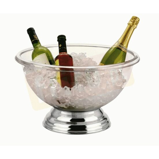 Frapiera Hendi din policarbonat cu picior din otel inoxidabil diametru 440x(H)250 mm 15 litri