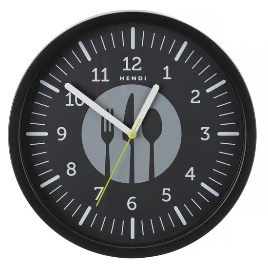 Ceas de perete HENDI, negru, ⌀356x(H)45mm