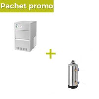 Pachet Masina cuburi gheata 50kg/zi + Dedurizator apa 12L
