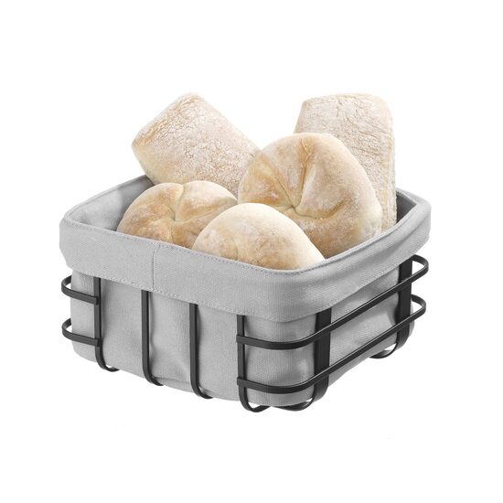 Cos servire paine cu punga textila, Hendi, 190x190x(H)100 mm