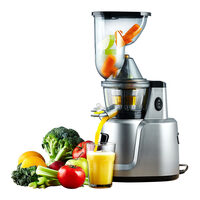 Storcator lent fructe si legume (slow juicer) + adaptor sita preparare creme inghetata, supe creme, mancare bebelusi, smoothies, Cookmania, corp inox, orificiu alimetare mare 75 mm, 2 containere x 1 lt, motor inductie puternic si sile