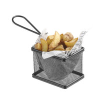 Cos servire tip mini-fry, pentru servire snacks , cartofi prajiti, inox, 100x80x(H)75mm, Hendi