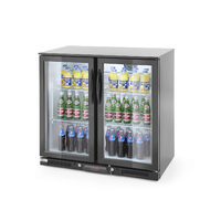 Vitrina frigorifica pentru bar, 198L, 2 usi batante, iluminat LED, 900x500x(H)900mm