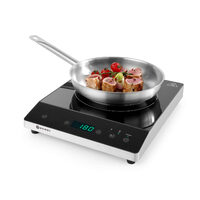 Plita electrica cu inductie Hendi, functie boost, 2000 W, interval temperatura 35-­240°C, timer, protectie supraincalzire, 294x374x(h)56 mm