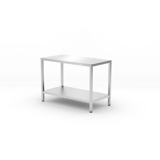 Masa centrala cu raft, infiletat, HENDI Smart, dimensiuni 1200x600x850mm