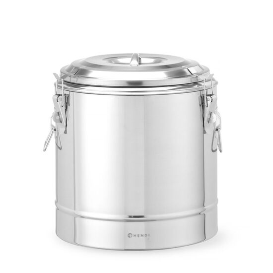 Container transport alimente, HENDI, 19L, inox, V, Ø350x(H)400mm