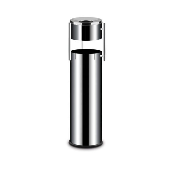 VANDUT Second Hand - Cos de gunoi profesional cu scrumiera detasabila Inox finisaj lucios 15 litri Hendi 200x(H)760 mm