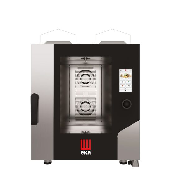 Cuptor pe gaz cu convectie-abur Millennial Touch Screen Gastro Combi , cu sistem automat de spalare, 7× GN 1/1 - controlat electronic, gaz, Tecnoeka, 230V/500W, 13500kW, 730x850x(H)950mm