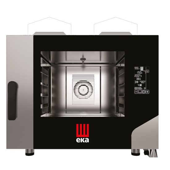 Cuptor pe gaz cu abur cu convectie Millennial Black Mask Bakery, 4x 600x400mm Tecnoeka, 230V/300W, 9,3kW, 850x1035x(H)801mm