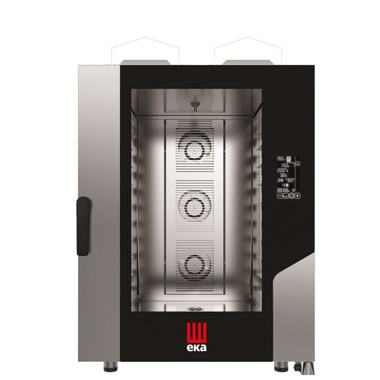 Cuptor pe gaz cu abur cu convectie Millennial Black Mask Bakery, 16 tavi 600x400 mm Tecnoeka, 230V/700W, 18kW, 850x1035x(H)1231mm