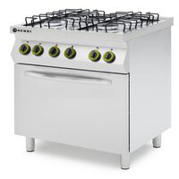 Masina de gatit cu 4 arzatoare gaz si cuptor electric GN1/1, HENDI Smart, 230V, 3000W, 17000kw, 800x700x(h)900mm
