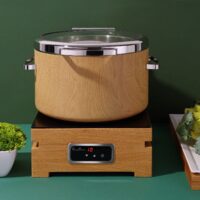 Încălzitor rotund cu inducție De Luxe Madeira 11l cu capac de sticlă, Fine Dine 