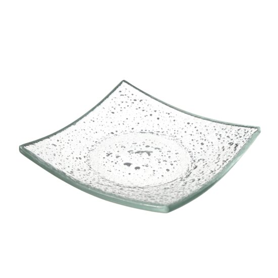 Farfurie patrata din sticla transparenta Vetro fingerfood, Fine Dine 80x80mm