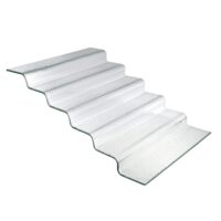 Scara bufet din sticla transparenta Vetro in sase trepte, 600x455x(H)240mm