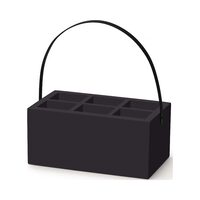 Cutie Madeira neagră pentru accesorii de masă cu mâner 280x180x120 mm Fine Dine 