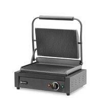 Grill Panini Hendi, striat pe partea superioara si inferioara, 2200W, negru