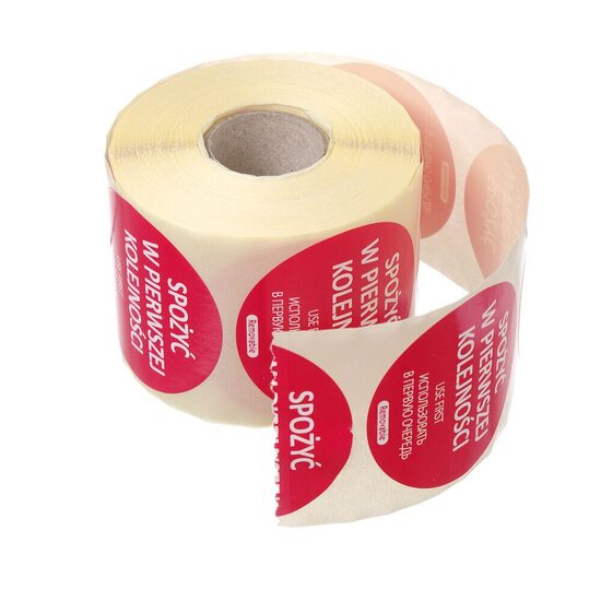 Sticker reutilizabil pt siguranta alimentelor - #USE BY", HENDI, 500 buc. pe rola, 500 buc., 50x100mm RO - BG - EN