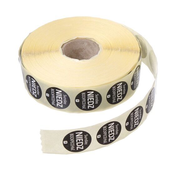 Stickere  zilnice pt siguranta alimentelor - reutilizabile, HENDI, duminica, 1000 buc. rola, 1000 buc., 25x25mm RO - BG - EN